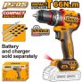 INGCO CIDLI206681 20V BRUSHLESS COMPACT IMPACT DRILL 66NM HIGH TORQUE