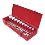 EGA MASTER 3/4 SOCKET SET 14 PCS 22–50MM 6 POINT WITH RATCHET & EXTENSIONS