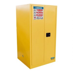 LABNORI FLAMMABLE YELLOW STORAGE CABINET, MANUAL, 60GAL/227L (86X86X165CM)