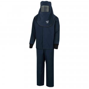 LAN 40 Cal Arc Flash Hood, Coat, and Bib Suit Set w/ Escape Strap