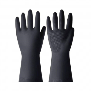 QB Virtue Black Heavy Duty Industrial Rubber Glove