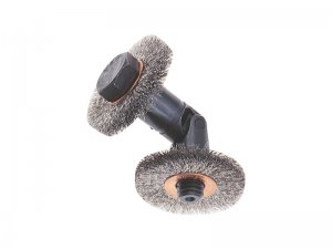 Curved Tube Wheel Brush Assemblies. Recommended for removal of soft and light scale deposit in straight ferrous tubes. Each assemblies consists of a single stainless steel wire wheel brushes attached to an universal joint. Brushes should be 3.2mm to 6.4mm
