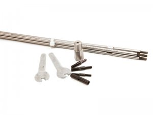 Hollow Shaft kit for tubes 7.9mm to 12.7mm I.D..; including 3 x 990mm long hollow extension shafts ,with coupling to connect shaft to PSM-500 and connecting hollow carbide drills, brushes,buffing tools & twist drills.