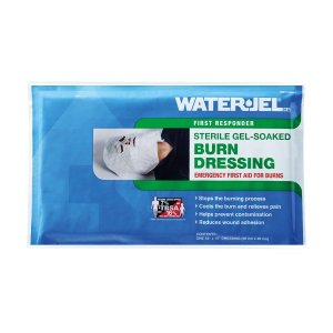 Water-Jel Facial Burn Dressing, 12″ x 16″ , helps to relievs pain, cold burns and protect against contamination. Large enough to wrap around the whole face, with slit opening for eyes, nose & mouth.