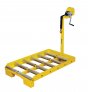 Battery Transfer Cart, c/w fork pocket, for use togethWeigh : er with a standard pallet truck. Platform Roller Base: 26.75″W x 43.25″L . Ext. Dim. : 27.25″ x 43.625″.Weigh : 131 lbs. Capacity : 4000 lbs