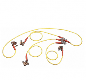 Salisbury 4-Way Grounding Set : 10ft Cable / (3) 6 ft Cable / C Clamp /Input / Output. 2.0 Cable
