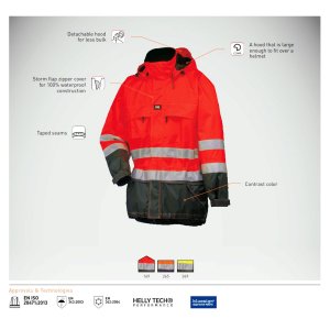 Helly Hansen Ludvika Parka Hi-Viz Jacket protects against the elements whilst keeping the wearer safe & visible