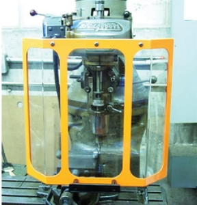Universal Mount Mill & Grinder Lexan Guard. For Milling machine and unguarded machine , includes CNC, Multi-Spindle & Grinding Machine. Front-Lifting. 19″W x 16″H