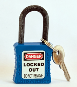 De-Electric Lockout Padlock, 38mm Shackle, Keyed Different. Colour : Blue DEPL-B04