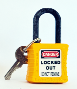 De-Electric Lockout Padlock, 38mm Shackle, Keyed Different. Colour : Yellow DEPL-Y02