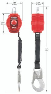 Miller TurboLite Personal Fall Limiter, Turbo w/ 6 FT Length Self-Retractable Web Lifeline w/Shock Absorber & Snap Hook. Eliminate Tripping & Entanglement