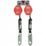 Miller TurboLite Personal Fall Limiter. Twin Turbo w/ 2 6 FT Length Self-Retractable Web Lifeline w/Shock Absorber & Snap Hook.. Reduce Trippings & Entanglement Hazard