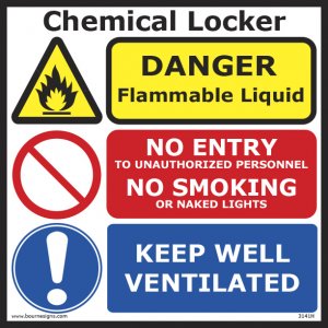 Chemical Locker, 300mm x 300mm, RIGID PVC, 12″ x 12″ 3141MM