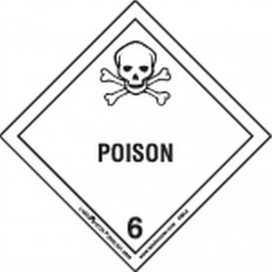 Class 6 POISON, 4″ x 4″ Vinyl Labels. Roll of 500 pcs HMSL80