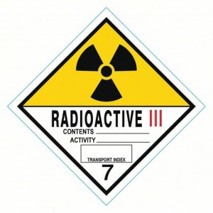 Class 7 Radioactive III Materials, 4″ x 4″ Vinyl Labels. Roll of 250 pcs. 8EZ68