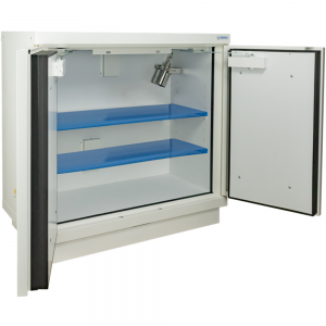 ECOSAFE 793+LIA2 LOW SECURITY CABINET 90 MIN LITHIUM BATTERIES 2 DOORS + 1 FIRE EXTINGUISHER EX100LI + 2 SHELVES E35L