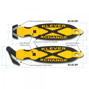 KLEVER KCJ-XC-20Y XCHANGE SAFETY CUTTER W/ NARROW CUT HEAD, YELLOW