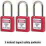 MASTER LOCK 1457E410KA STANDARD ELECTRICAL LOCKOUT KIT WITH PLASTIC LOCKS – TOOLBOX