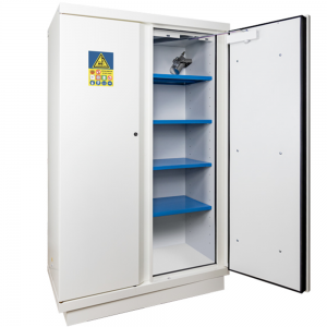 ECOSAFE 795+LIA4 HIGH SECURITY CABINET 90 MIN LITHIUM BATTERIES 2 DOORS + 1 FIRE EXTINGUISHER EX200LI + 4 SHELVES E35LI
